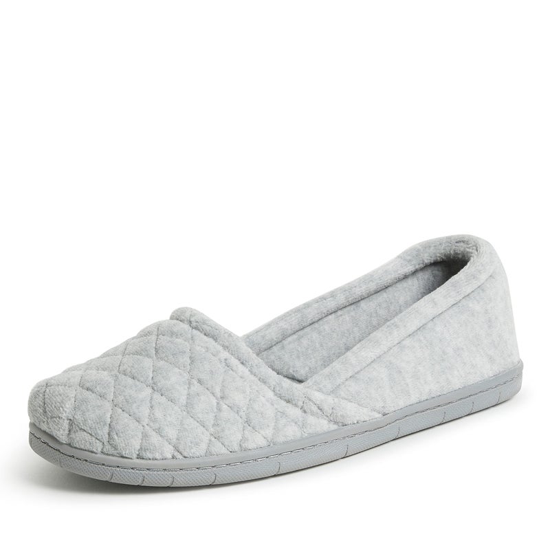 Dearfoams womens Katie Microfiber Velour Espadrille Slipper, Light Heather Grey, X-Large US - Image 1